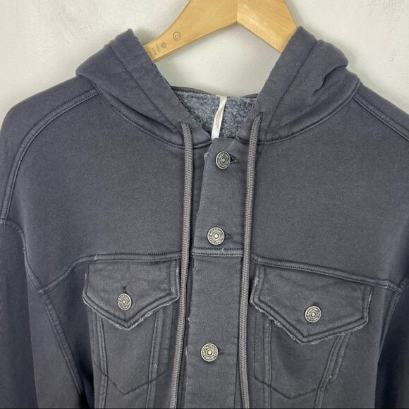 NWT Free People‎ Dreamers Charcoal Jacket Sweatshirt Size Small New With Tags S - Picture 8 of 15